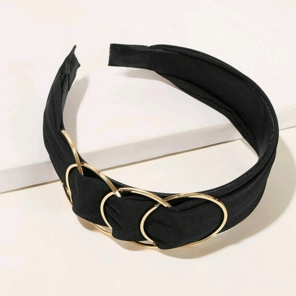 Ingrixy Accessories - Black headbands with gold hoop